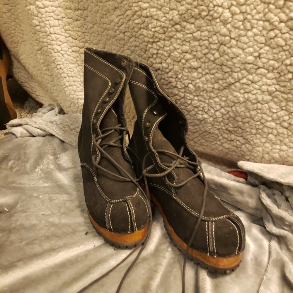 Dark Brown Suede Lace up Boots